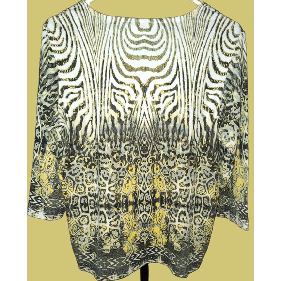 Rebecca Malone Animal Print Top with Half Sleeves - Picture 2 of 3